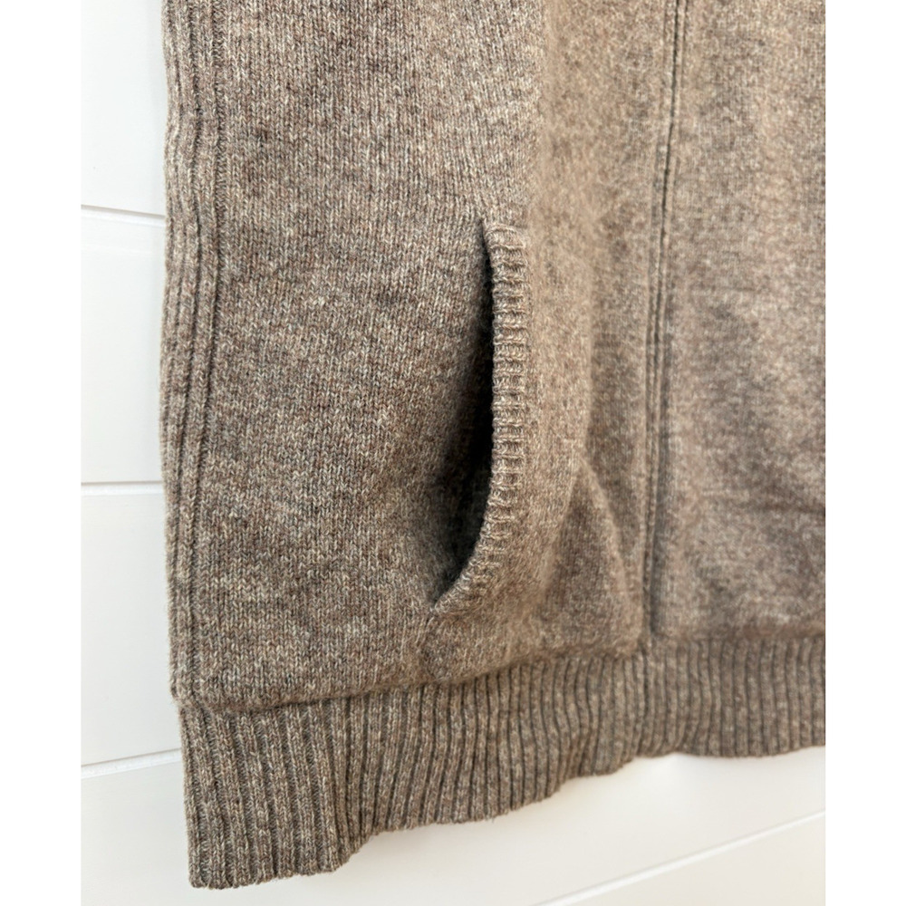 Pendleton Shetland Wool Zip Front Sweater Vest Fleece Lined Beige Tan Medium - Picture 9 of 16